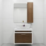 روشویی کابینتی طرح چوب با آینه تاچ بک لایت - Image 3